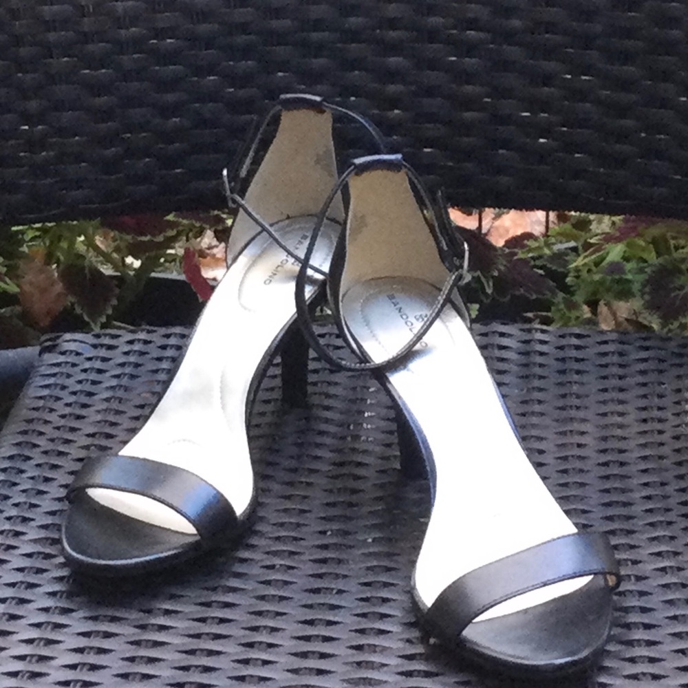 NEW Bandolinio black glam heels. Never worn. Put your party dress on!